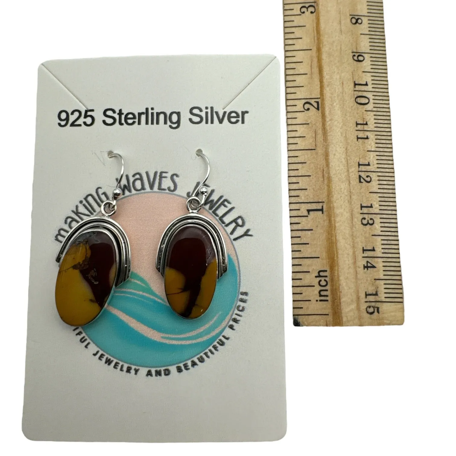 Mookaite Jasper Solid 925 Sterling Silver Earrings