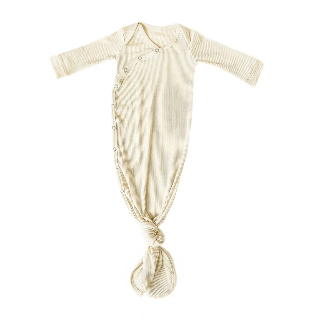 Moonstone Rib Knit Knotted Gown