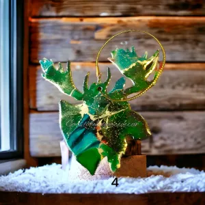 Moose Head Wildlife Wood and Resin Ornaments