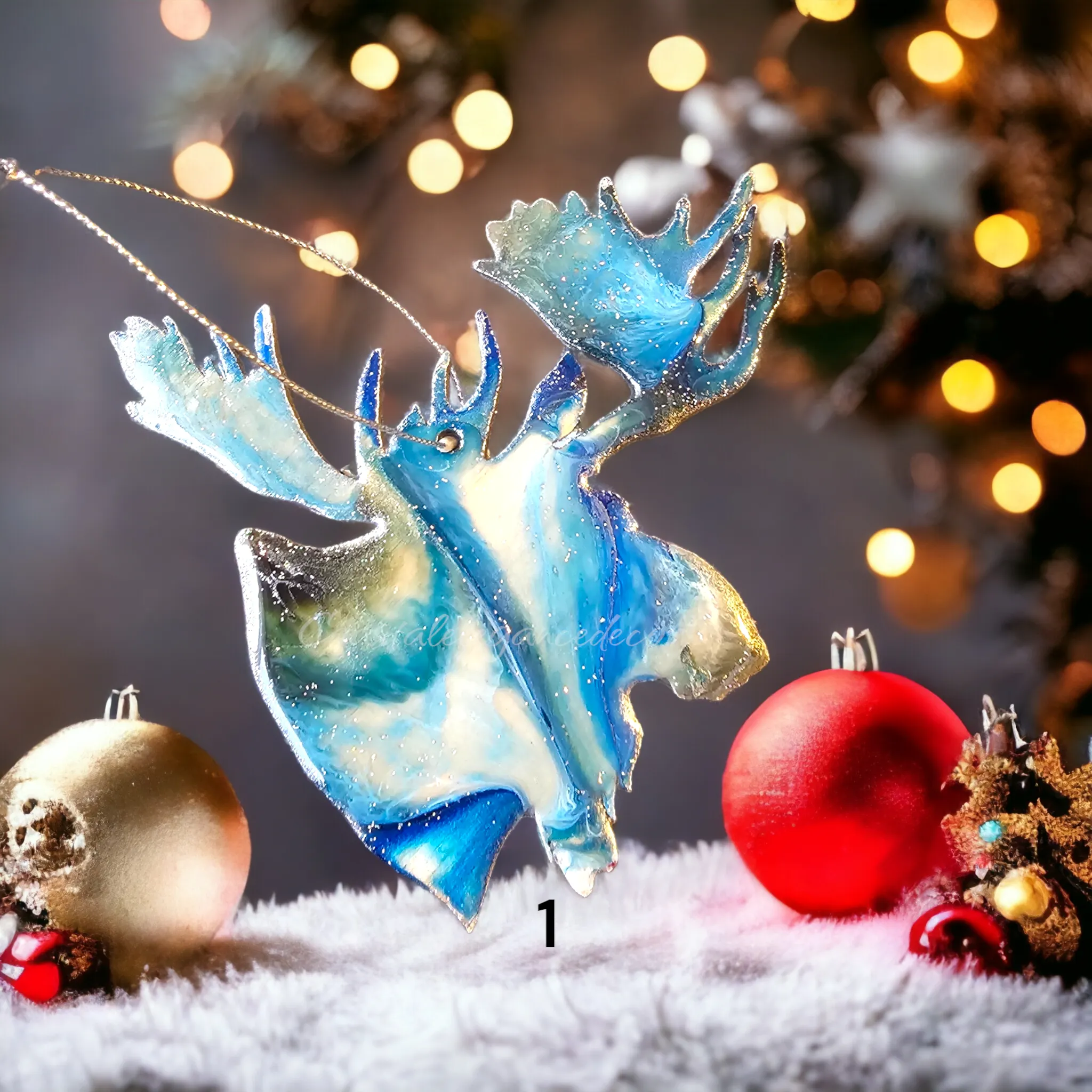 Moose Head Wildlife Wood and Resin Ornaments
