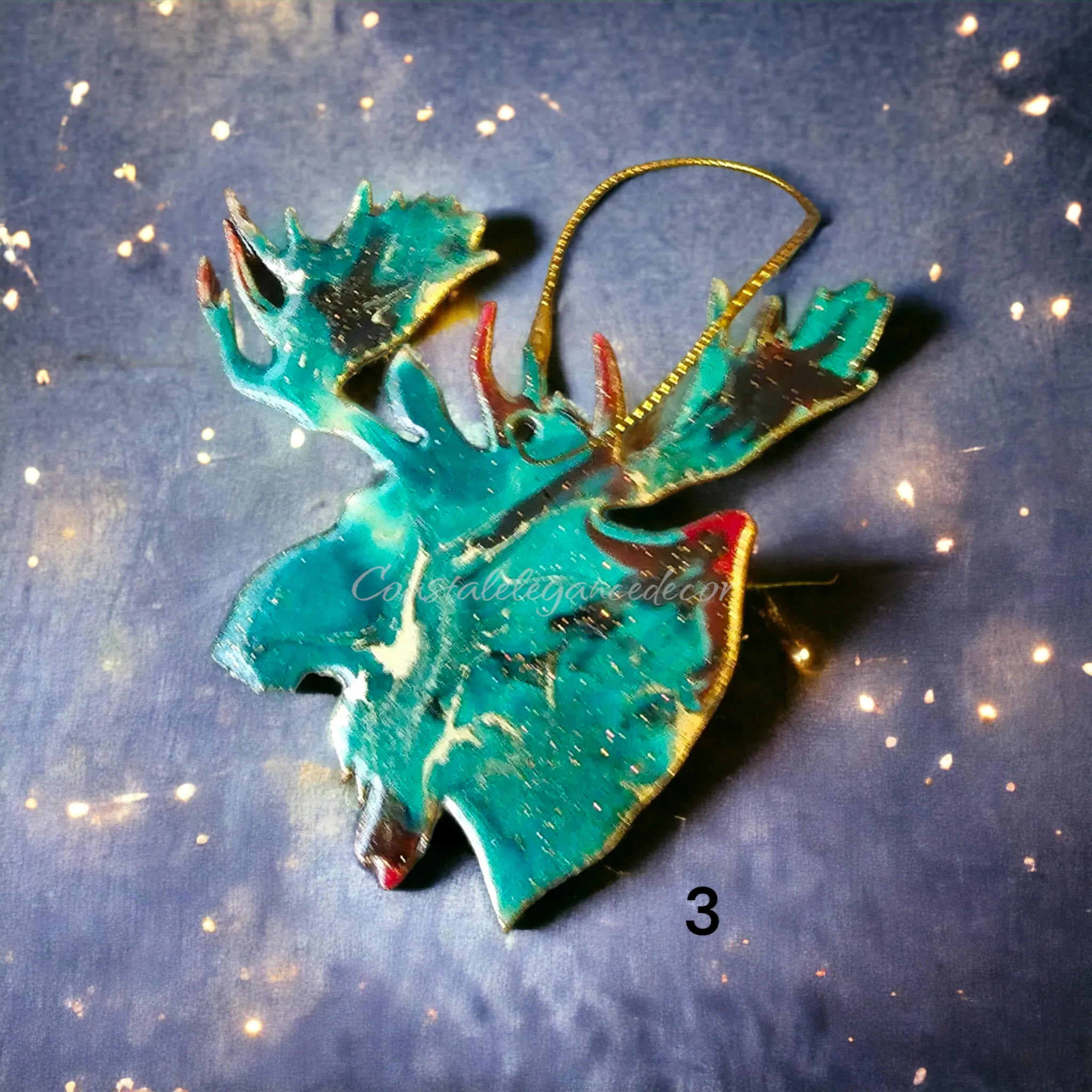 Moose Head Wildlife Wood and Resin Ornaments
