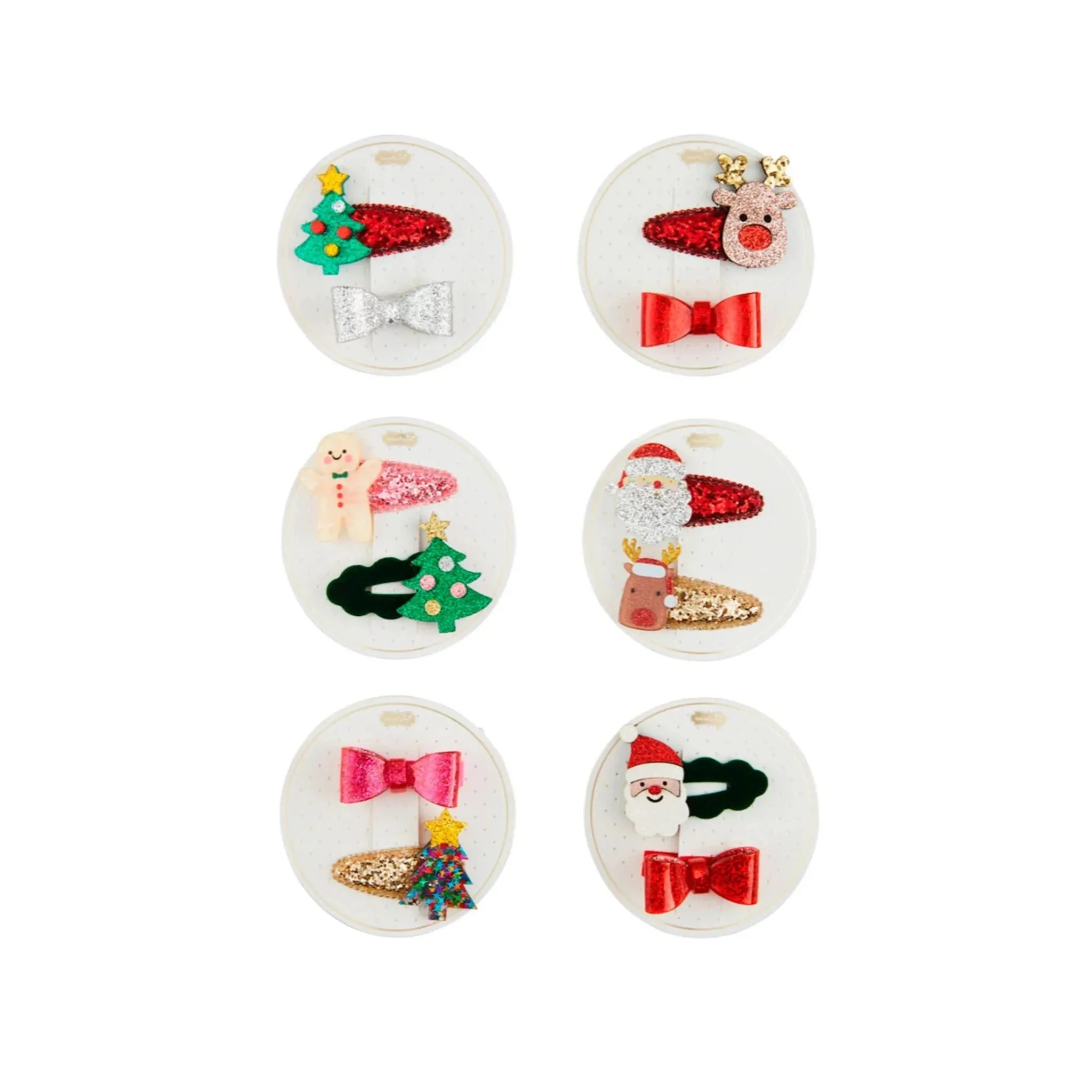 Mud Pie Christmas Hair Clip Set