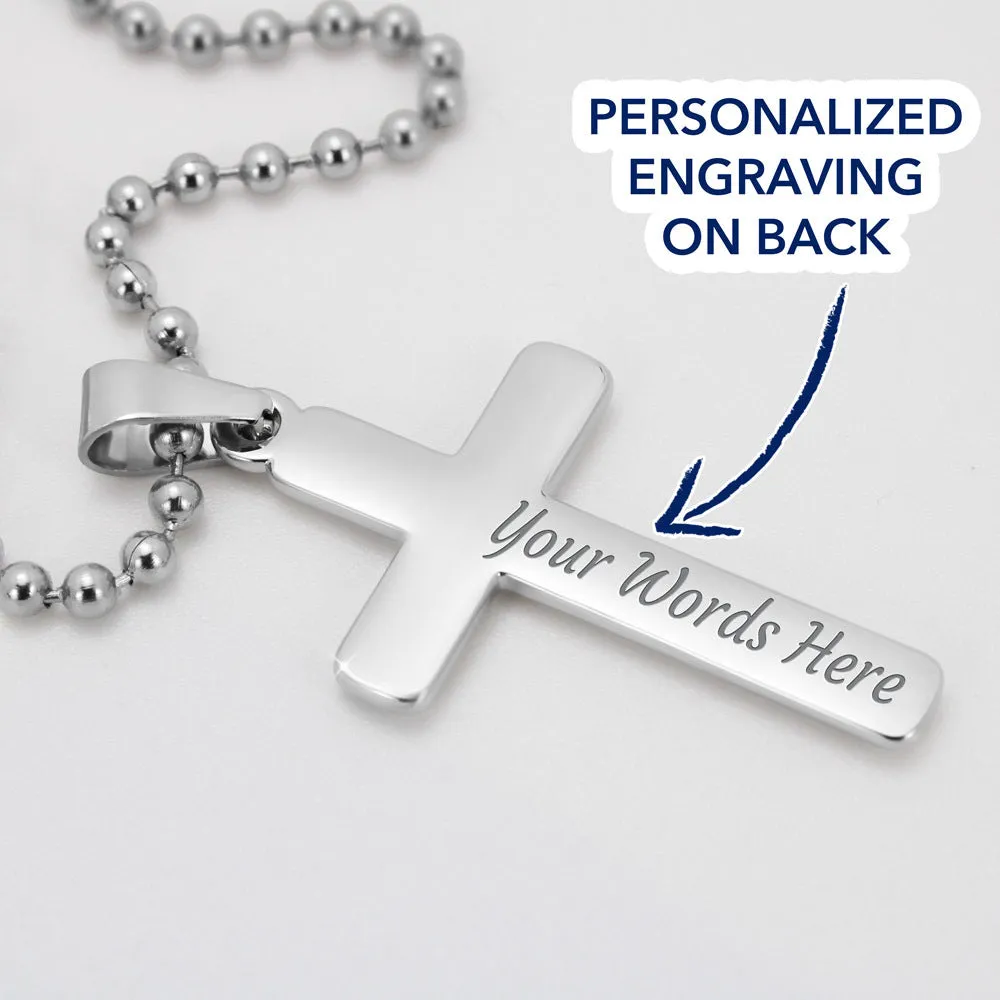 My Dad, My Strength, My Guiding Light-Cross Necklace