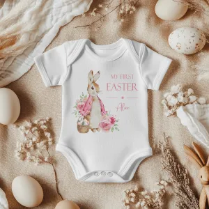 My First Easter (Girl) Peter Rabbit Inspired Personalised Baby Bodysuit