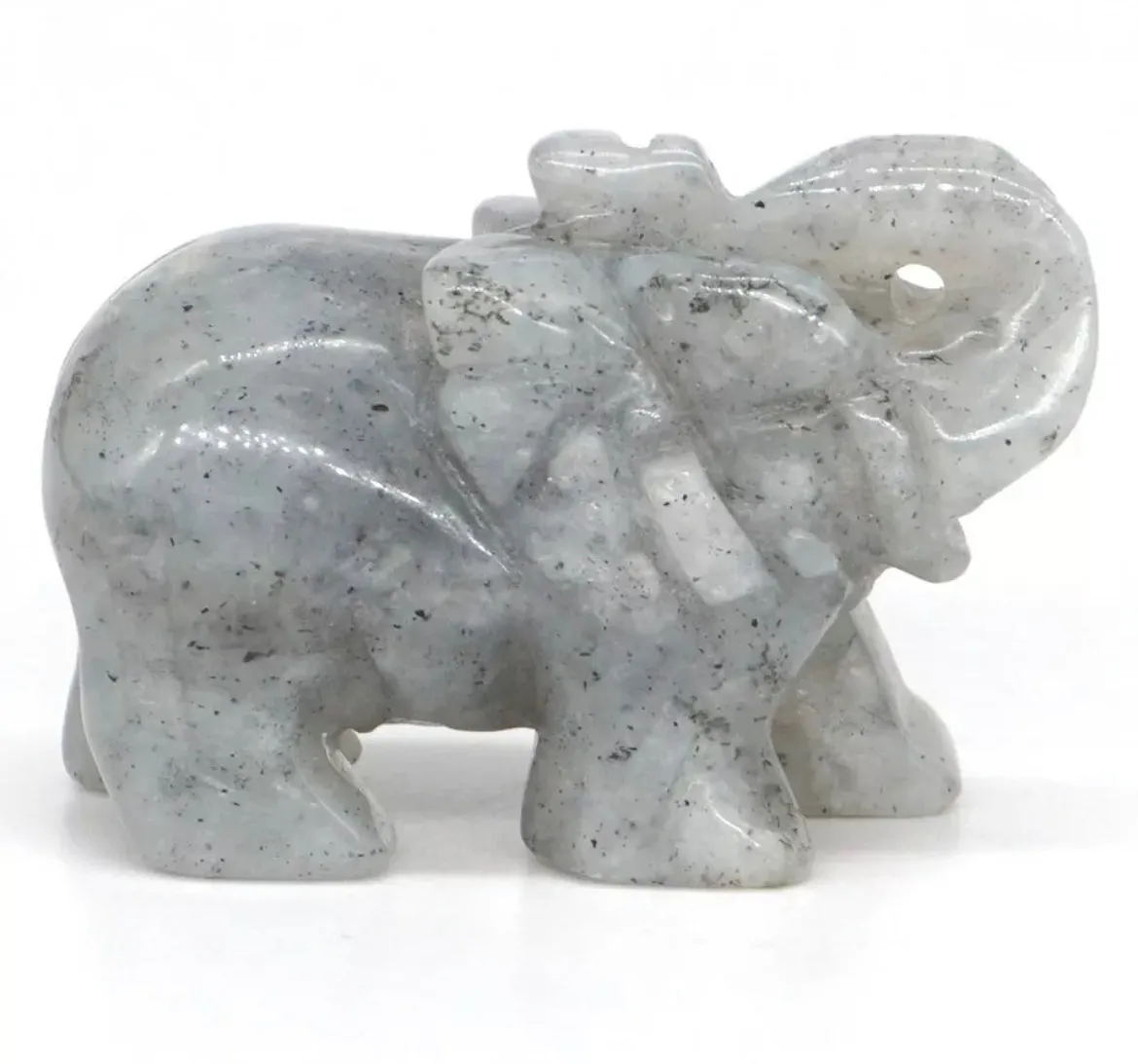 Natural Labradorite Elephant Crystal Gemstone Figurine