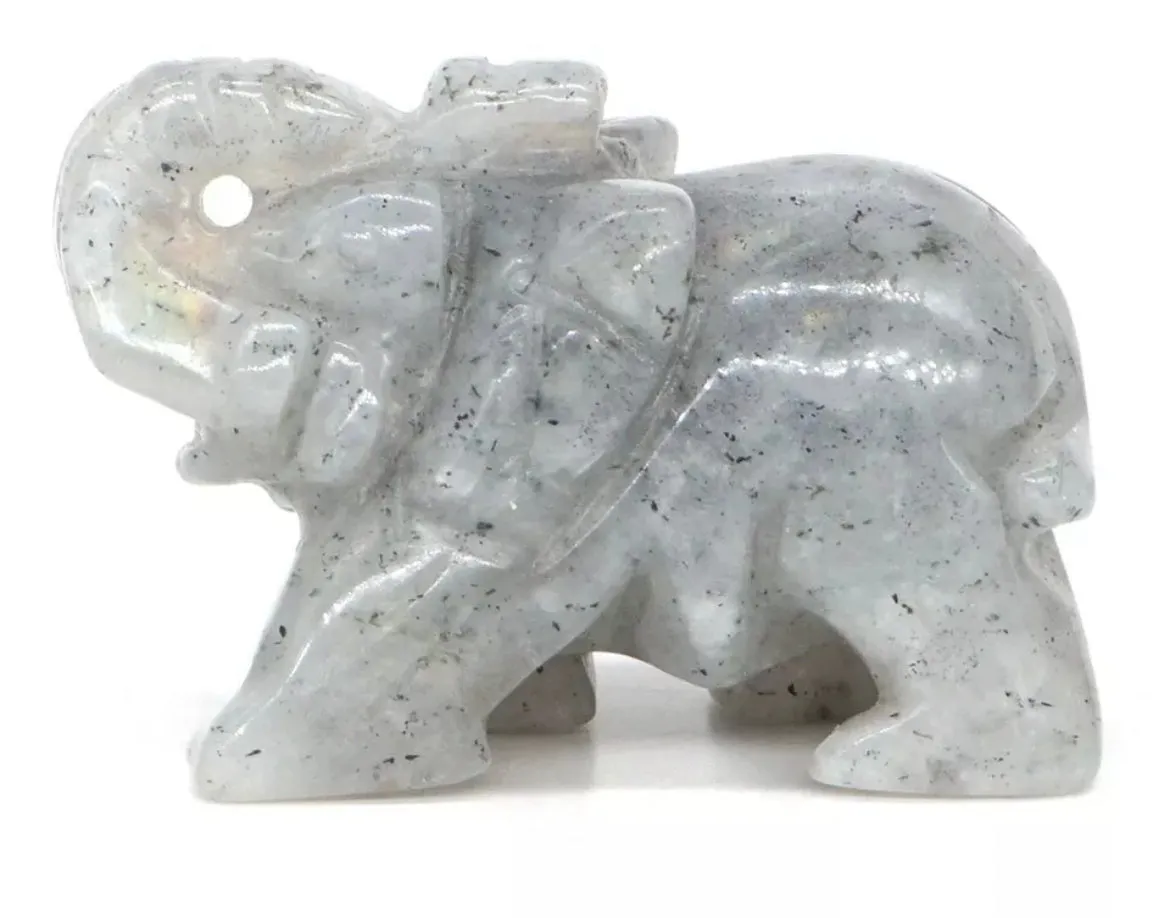 Natural Labradorite Elephant Crystal Gemstone Figurine