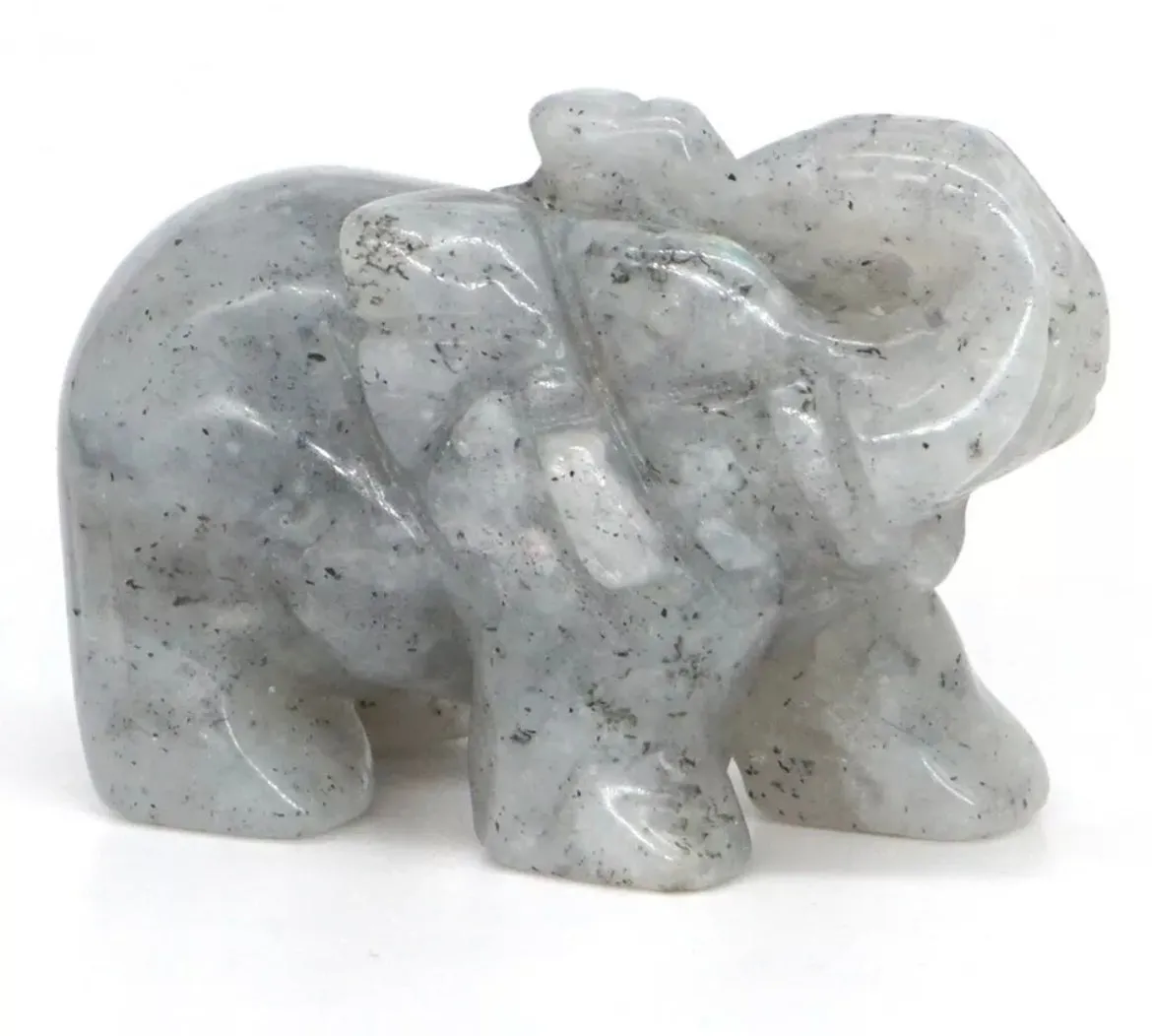 Natural Labradorite Elephant Crystal Gemstone Figurine