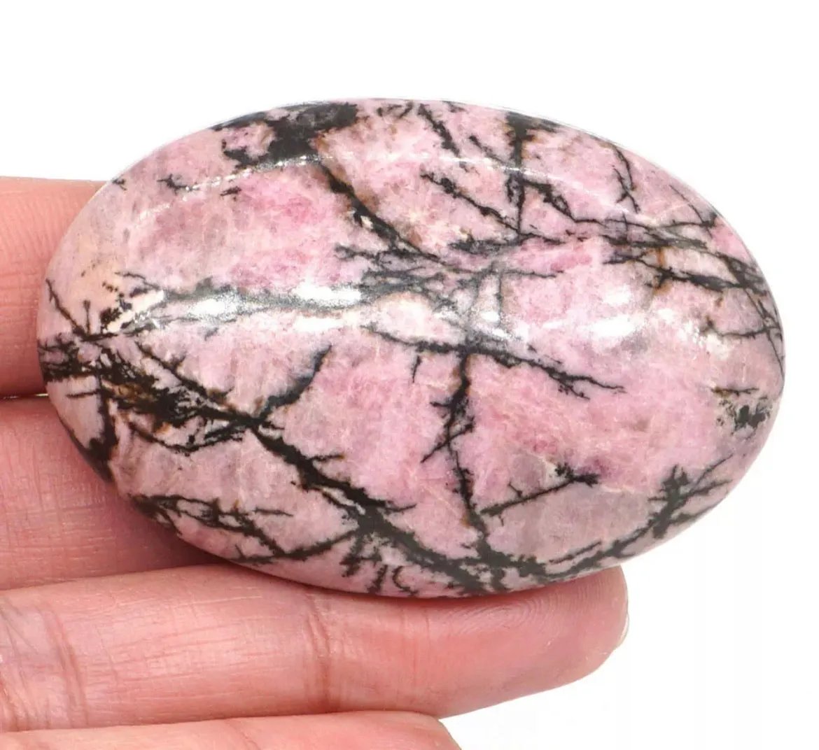 Natural Rhodonite massage Palm Stone