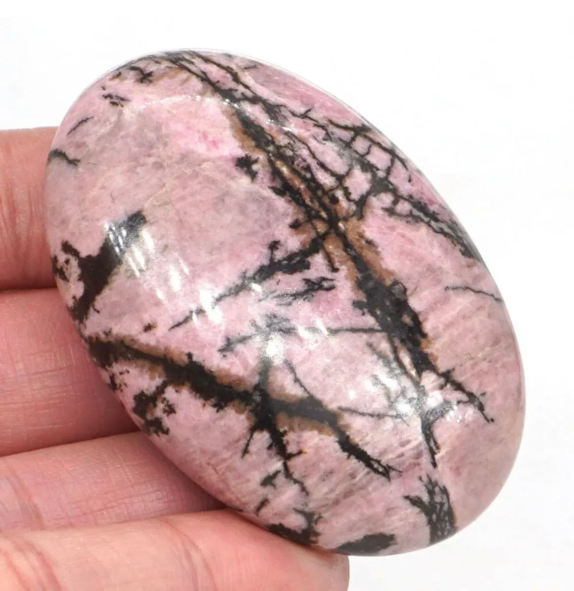 Natural Rhodonite massage Palm Stone