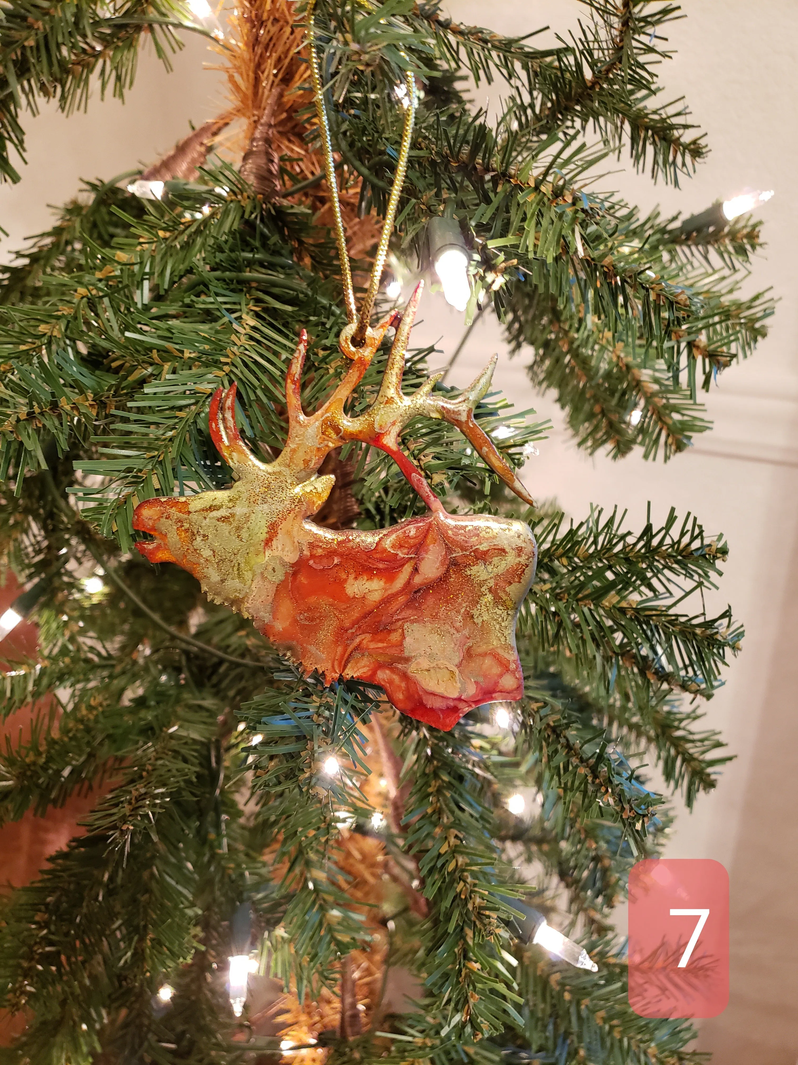 Nature Themed Large Elk Wood and Resin Ornaments