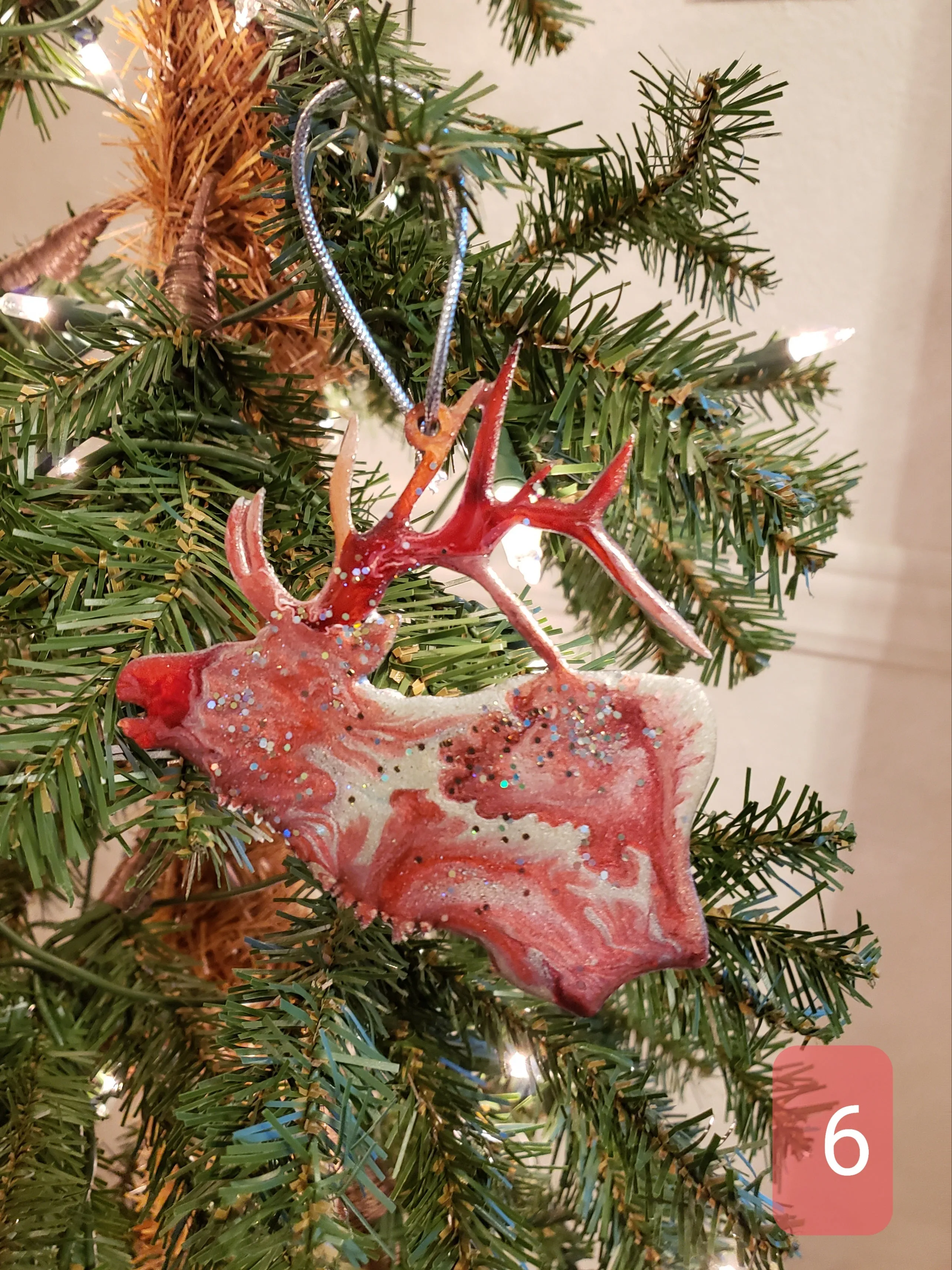 Nature Themed Large Elk Wood and Resin Ornaments