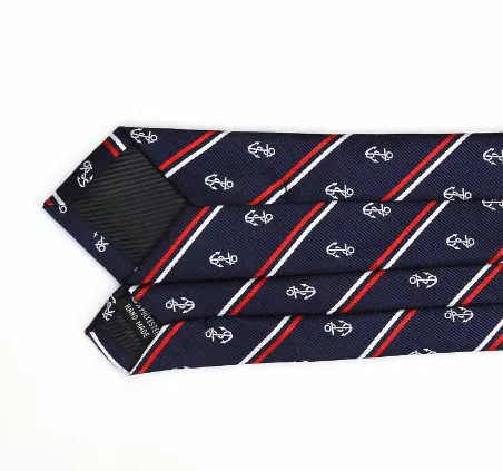 NEW Luxury Men's Anchor Woven Pattern Ties for Men's Slim Neckties Polyester Jacquard Skinny Neck Tie Wedding Corbata Gravata Ties