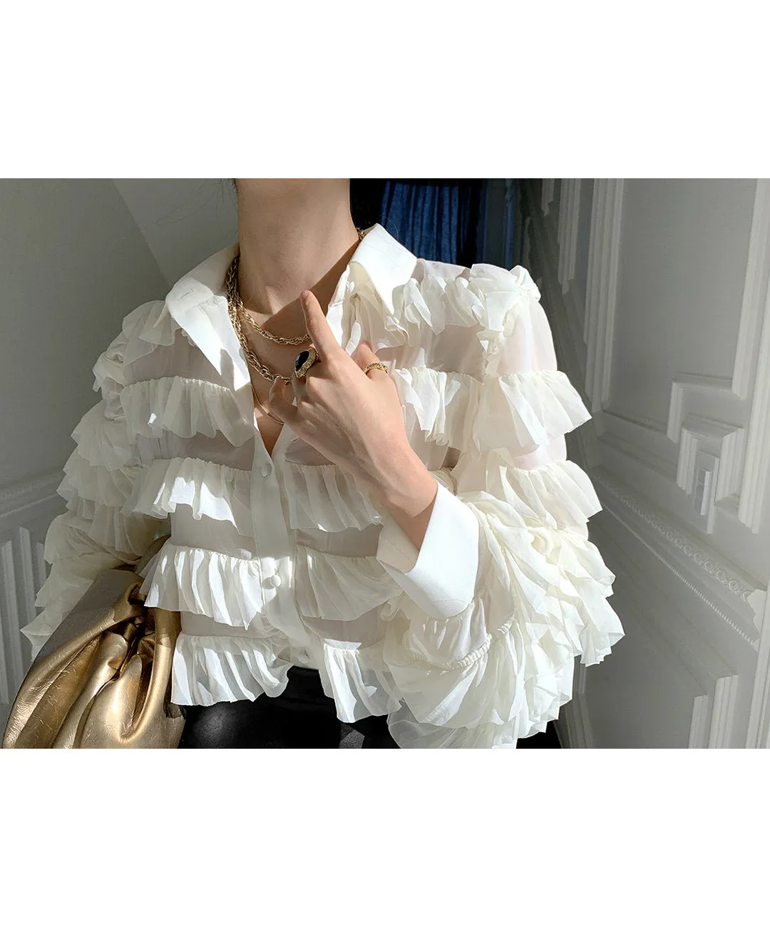 New Spring Korean Ruffles Blouse Women