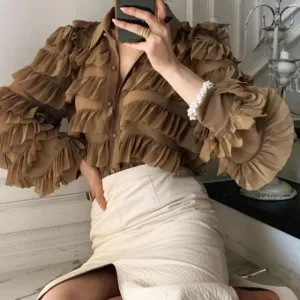 New Spring Korean Ruffles Blouse Women