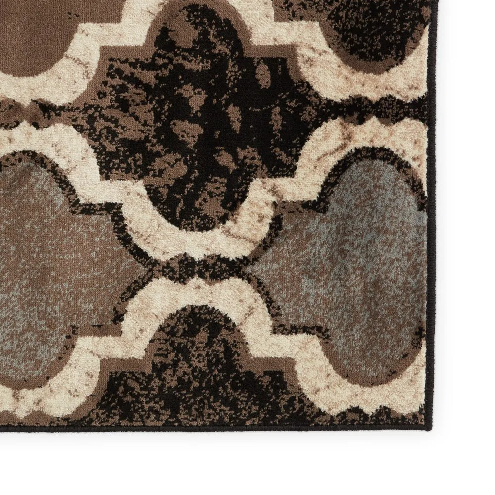 New Superior Modern Area Rug, 8mm Pile Height with Jute Backing, Chic Textured Geometric Trellis Pattern, Anti-Static, Water-Repellent - Chocolate, 2'3 x 8' Runner! Made in Egypt!