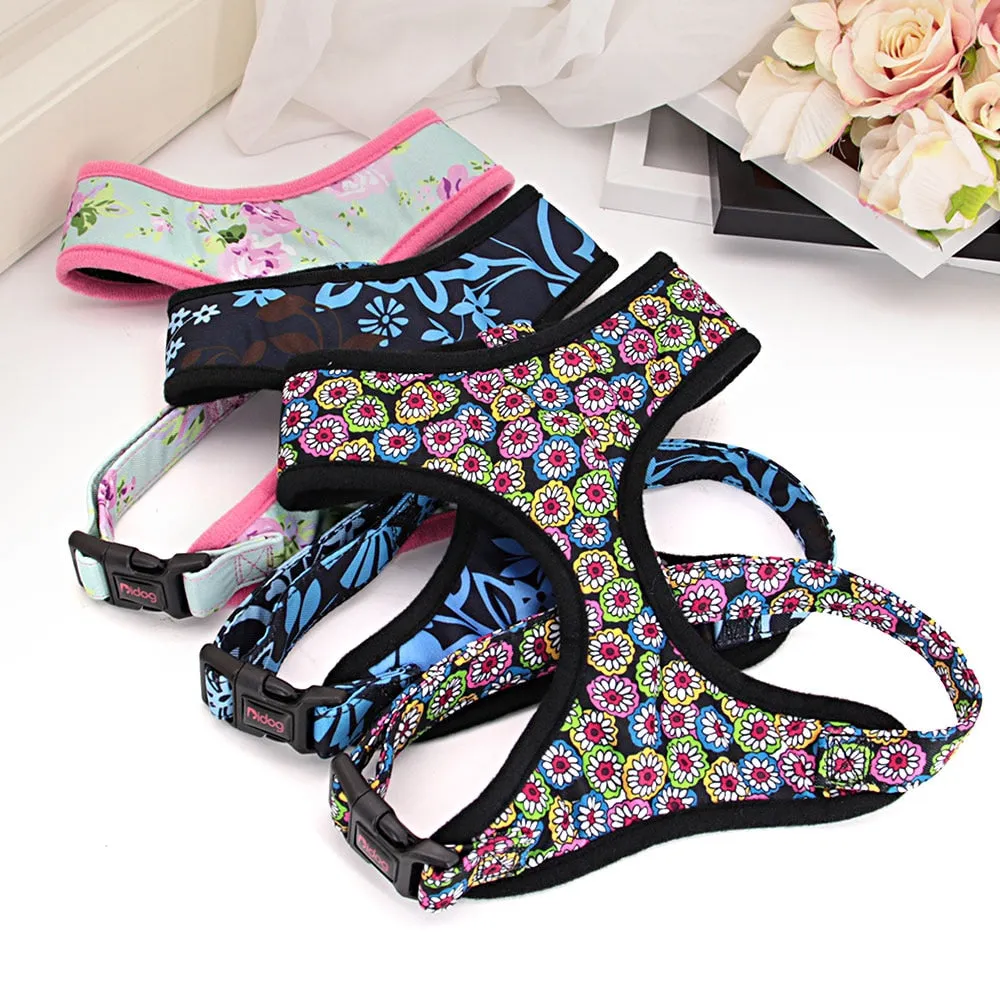 Nylon Printed Dog Collar Leash Harness Set: Personalized