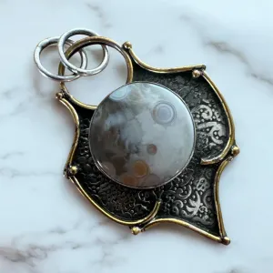 Ocean Jasper Solid 925 Sterling Silver Pendant