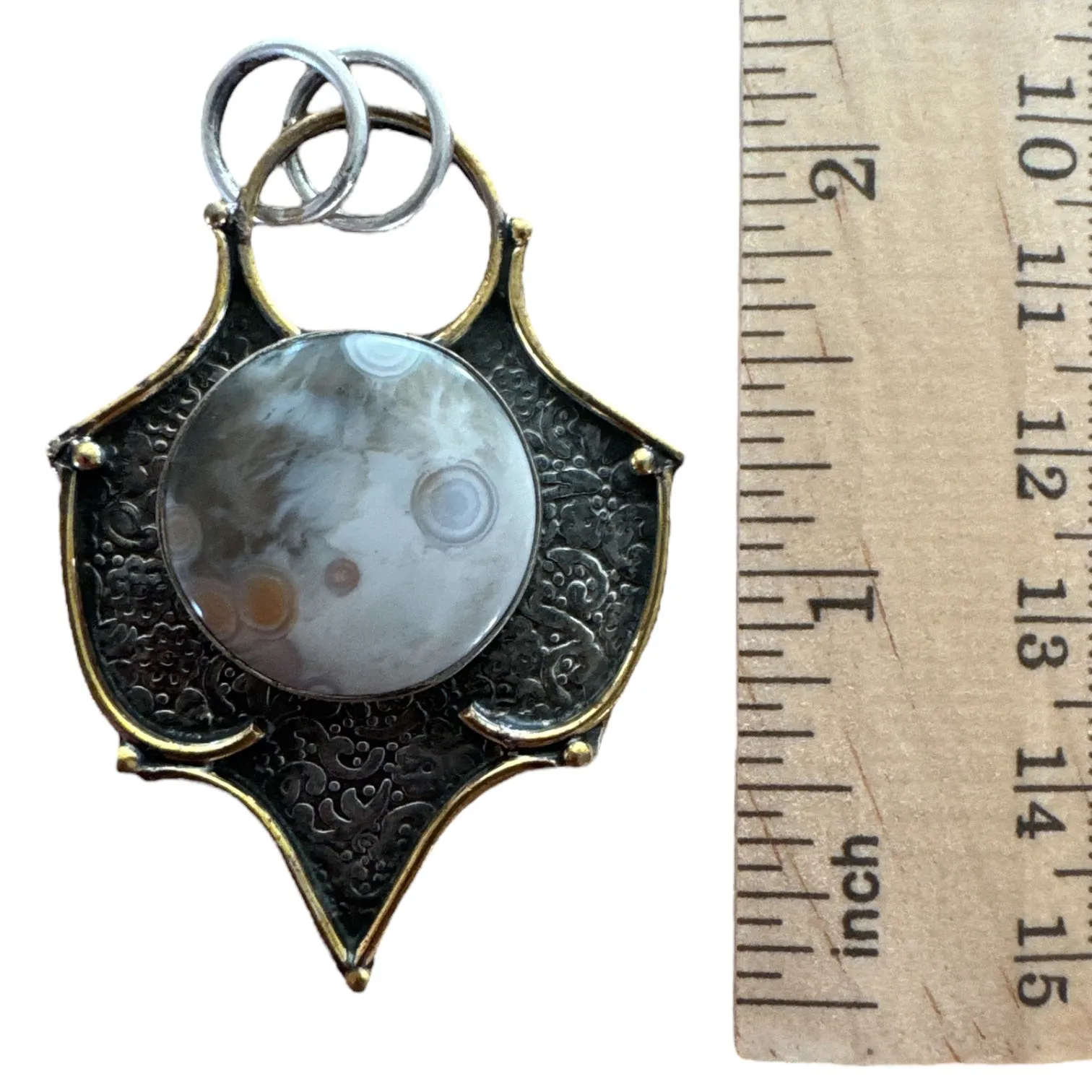 Ocean Jasper Solid 925 Sterling Silver Pendant