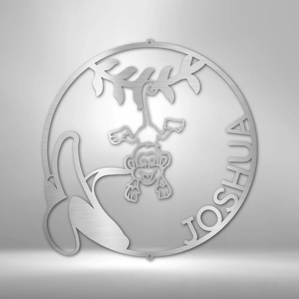 Our Little Monkey Monogram - Steel Sign