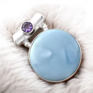 Owyhee Opal & Amethyst Solid 925 Sterling Silver Pendant