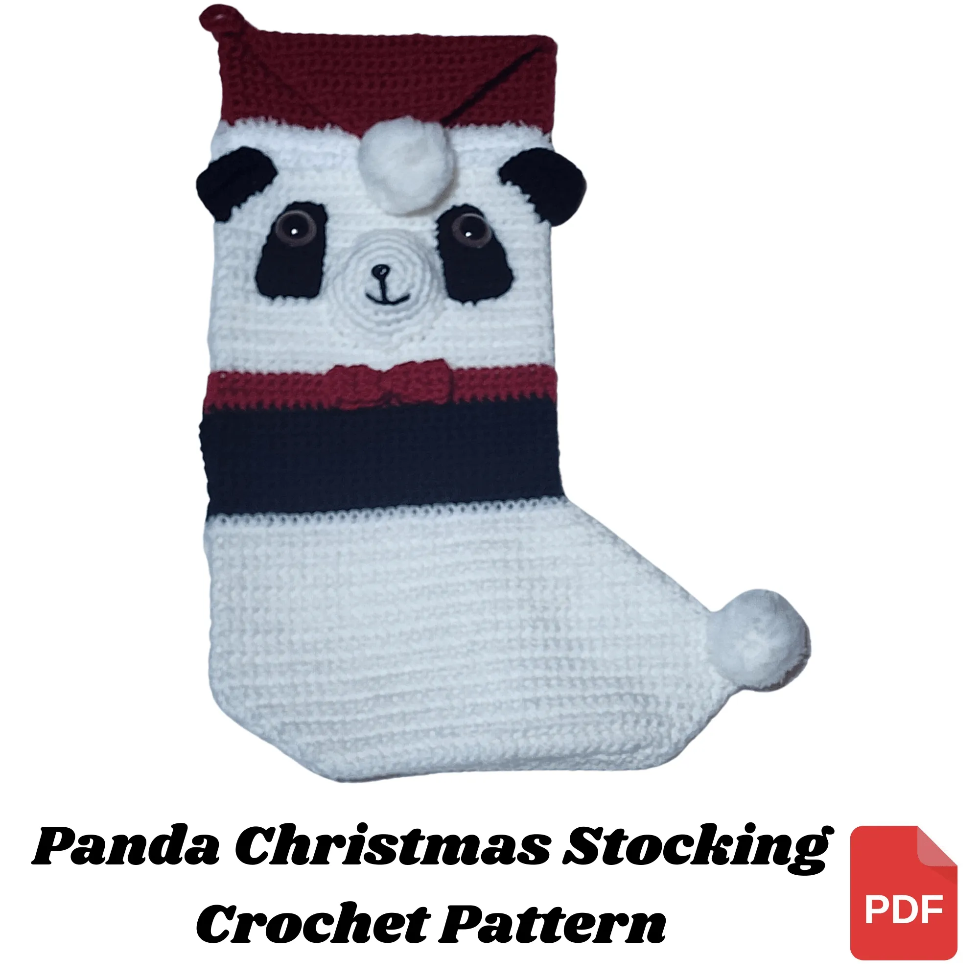 Panda Bear Christmas Stocking Crochet Pattern