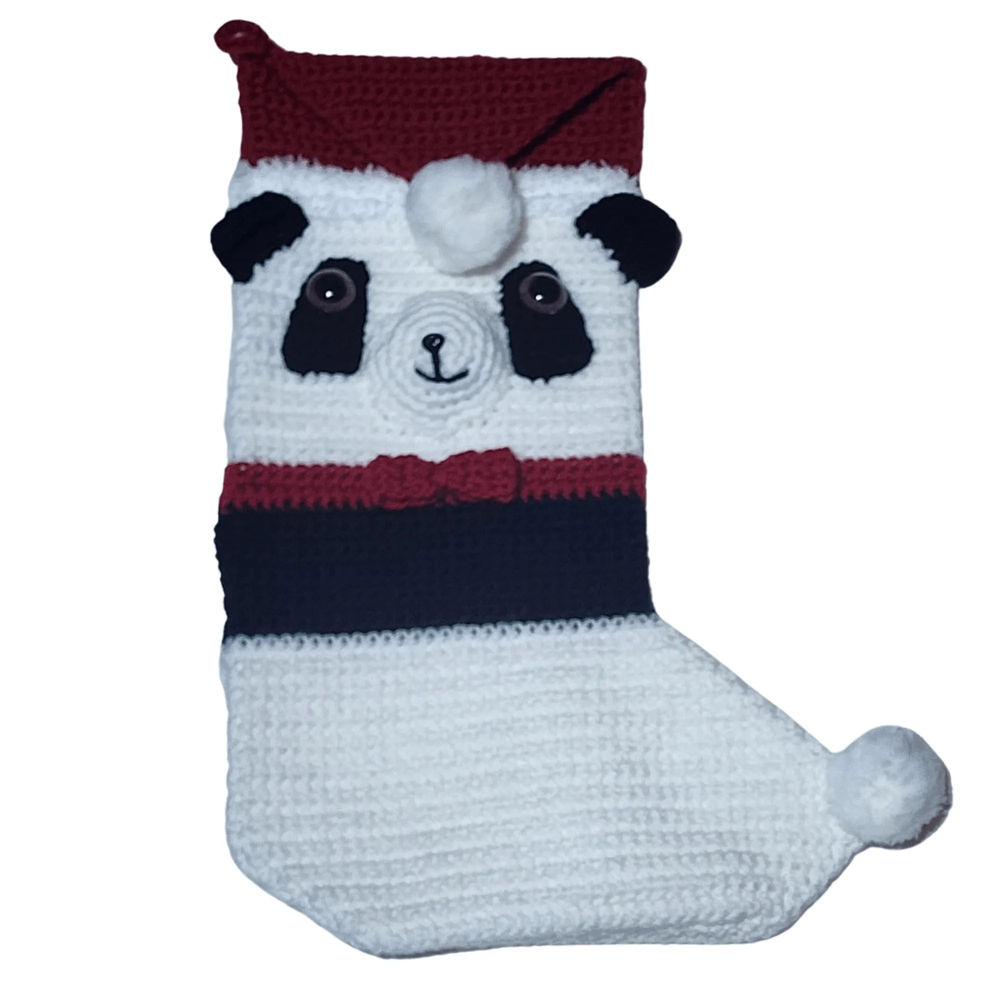 Panda Bear Christmas Stocking Crochet Pattern