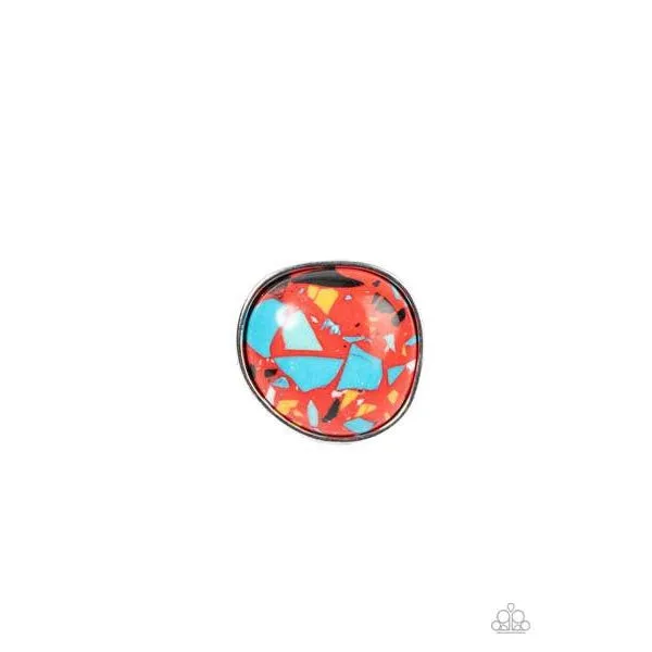 Paparazzi Aesthetically Authentic - Red Stretch Ring