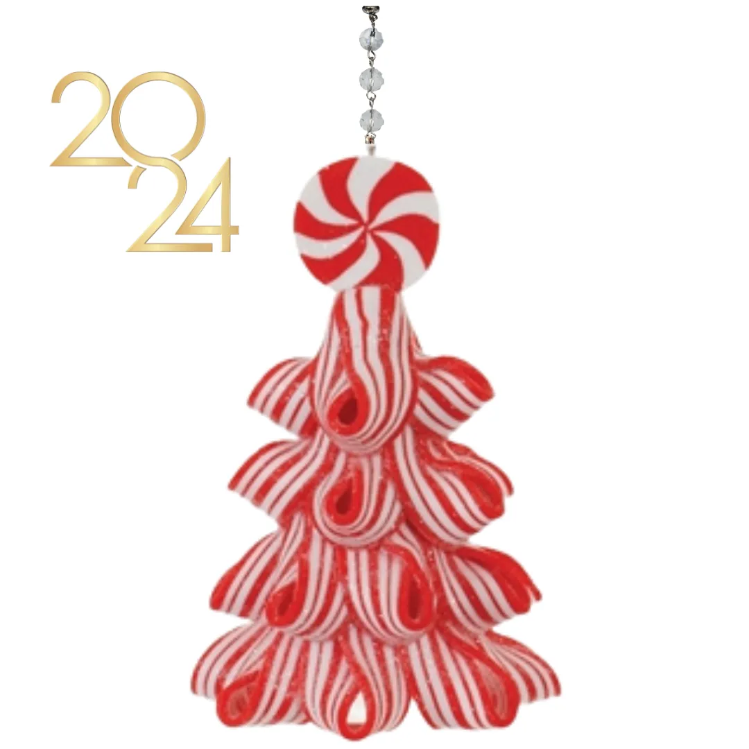 PEPPERMINT TREE (Set/3) or (Set/1) MAGNETIC CHANDELIER ORNAMENT