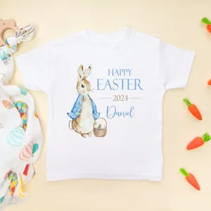 Personalised Happy Easter (Boy) Peter Rabbit Inspired Toddler T Shirt