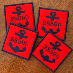 Personalized Anchor Canvas Coasters (Set of Four)