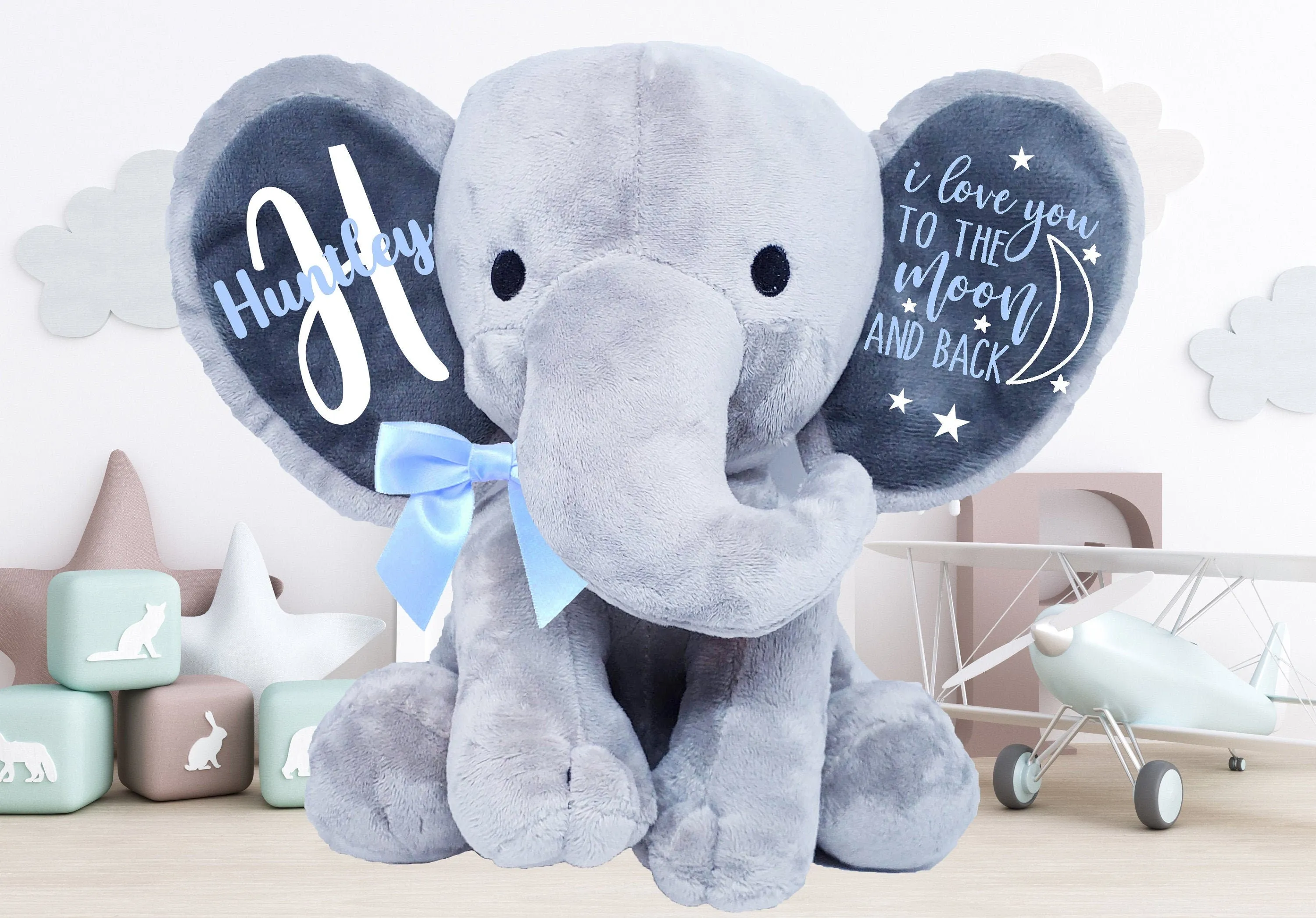 personalized baby shower gift - personalized baby gift - baby boy gift - baby girl gift- gift for new baby - new parents gift - elephant