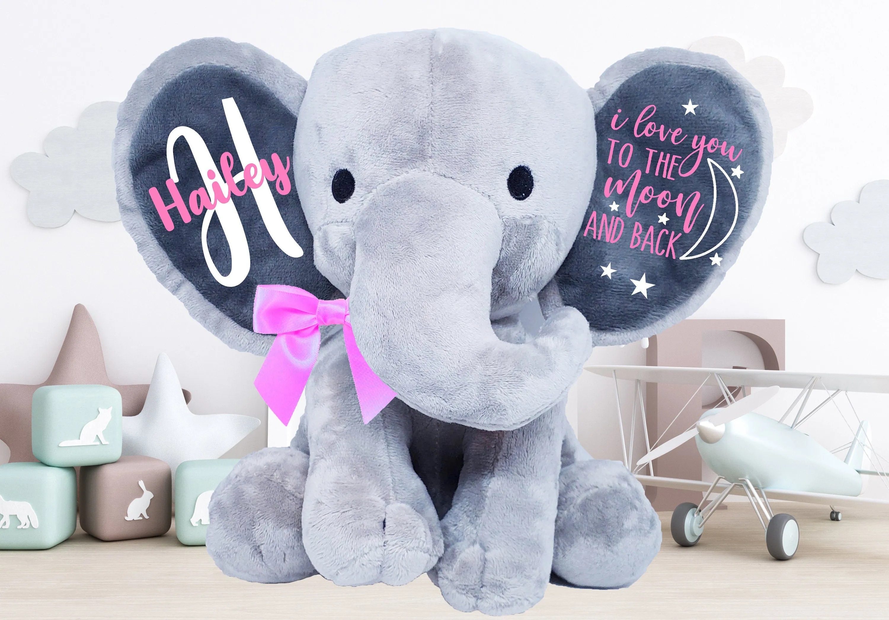 personalized baby shower gift - personalized baby gift - baby boy gift - baby girl gift- gift for new baby - new parents gift - elephant