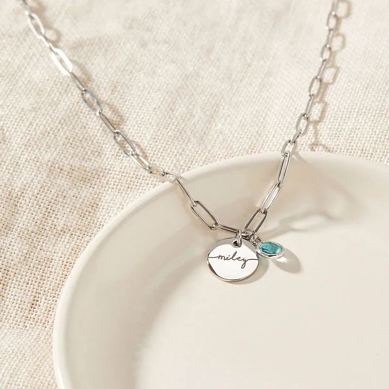 Personalized Birthstone Baby Necklace
