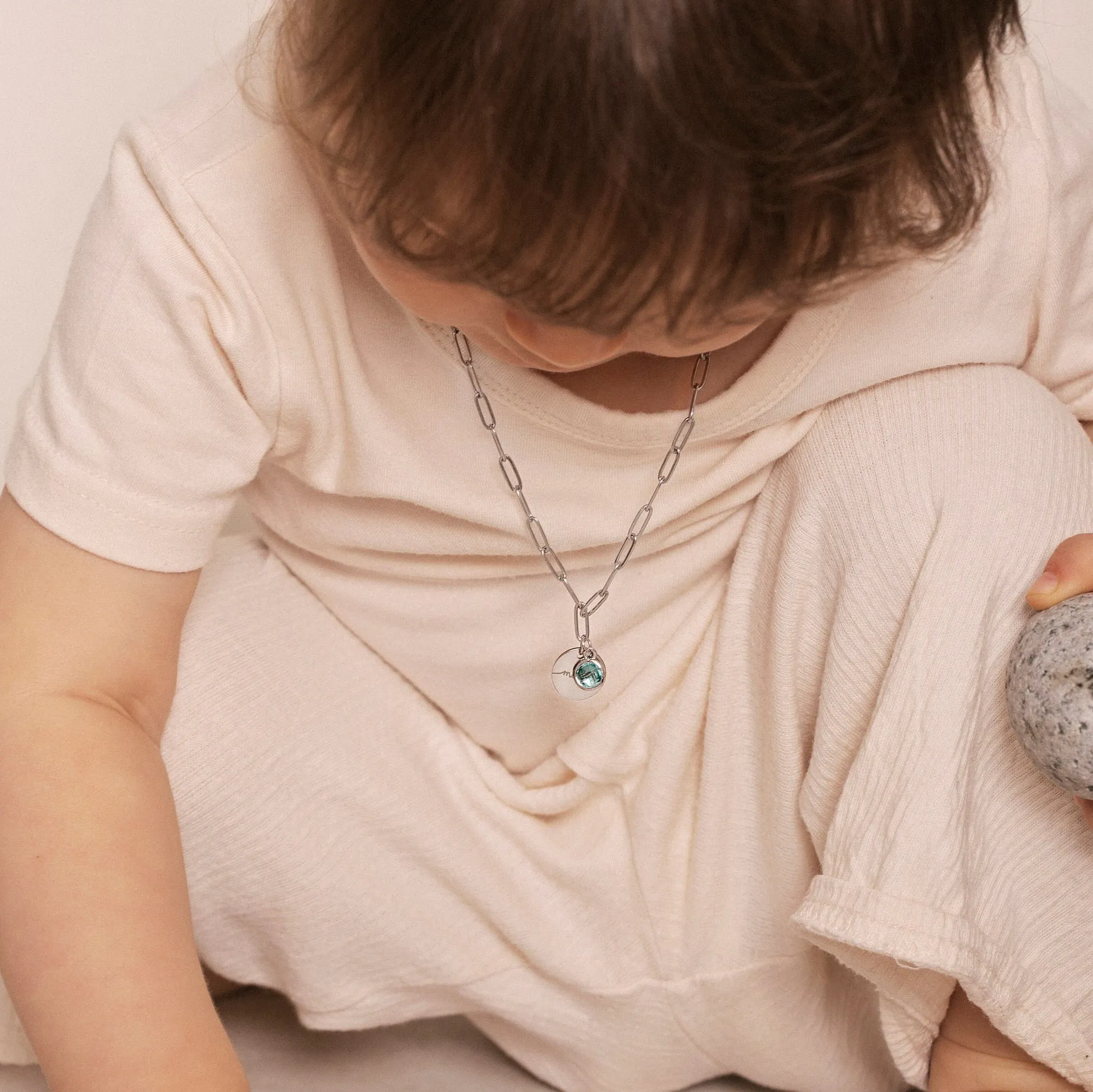 Personalized Birthstone Baby Necklace