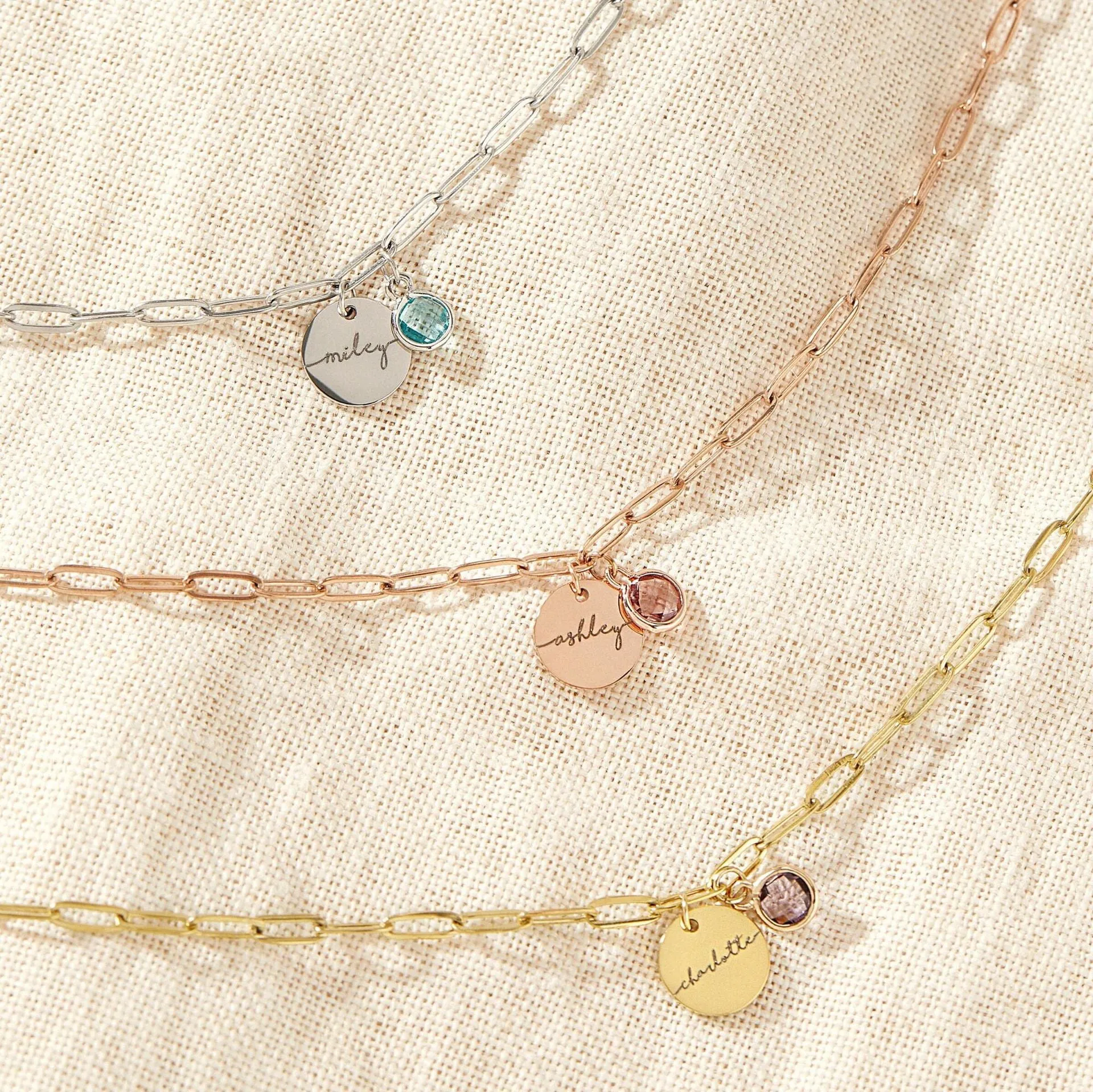 Personalized Birthstone Baby Necklace