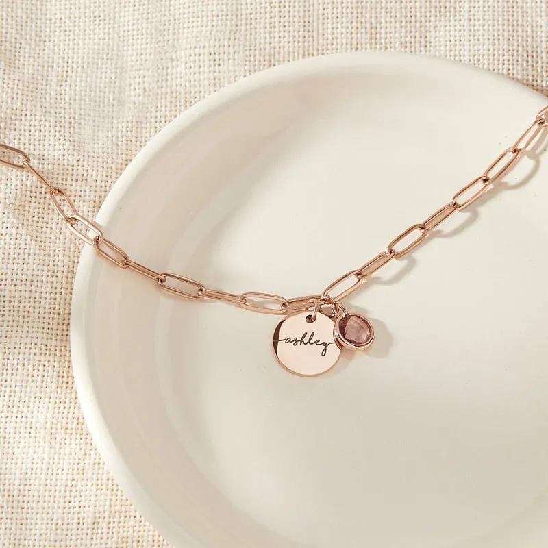 Personalized Birthstone Baby Necklace