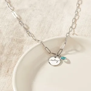 Personalized Birthstone Baby Necklace