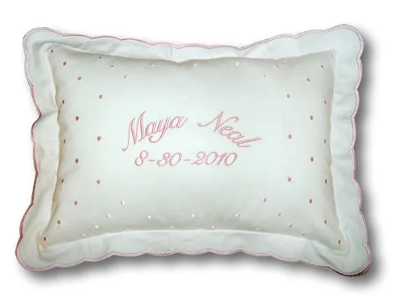 Personalized Swiss Dot Baby Pillow