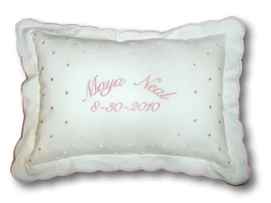 Personalized Swiss Dot Baby Pillow