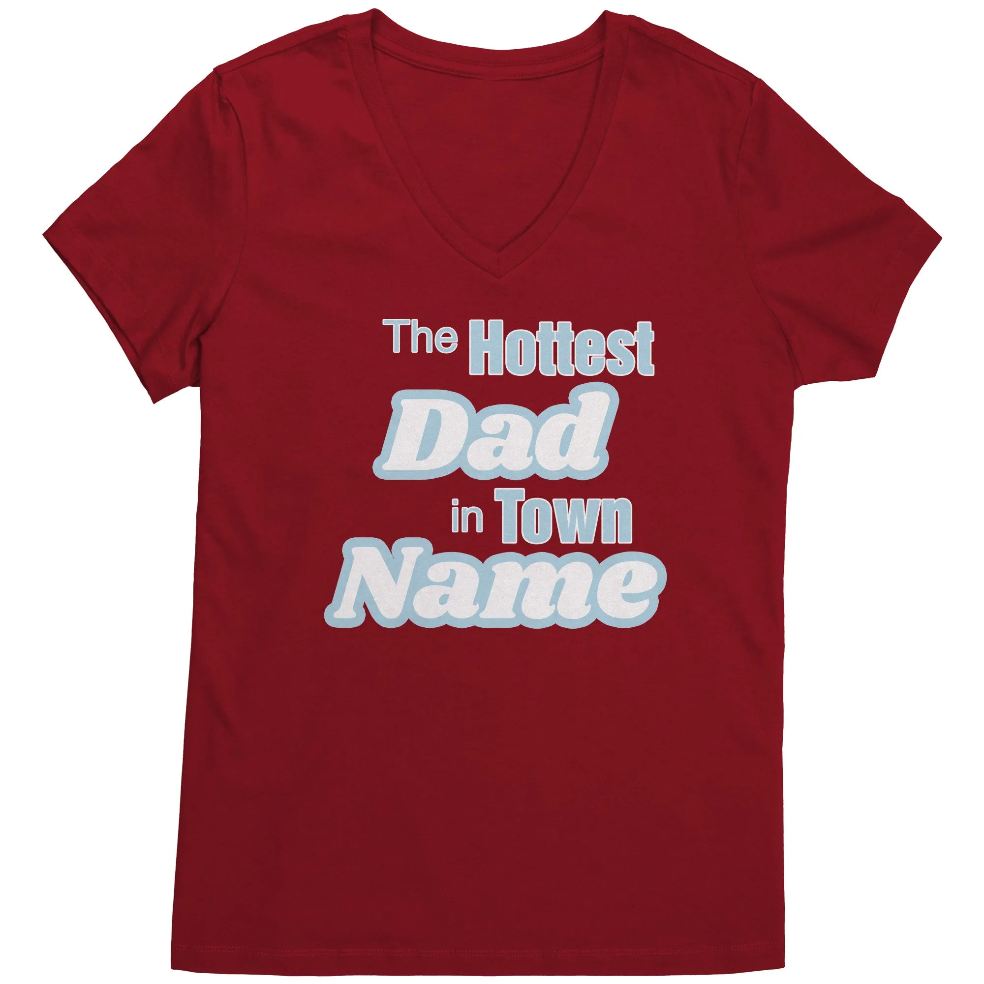 Personalized Tshirt, The Hottest Dad In Town Shirt Custom Dad Vneck With Names Personalized Gift For Dad Christmas Gifts Family Shirt Gift