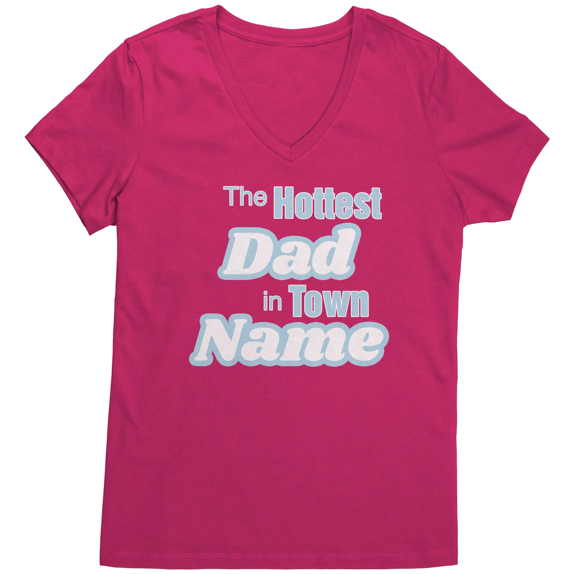 Personalized Tshirt, The Hottest Dad In Town Shirt Custom Dad Vneck With Names Personalized Gift For Dad Christmas Gifts Family Shirt Gift