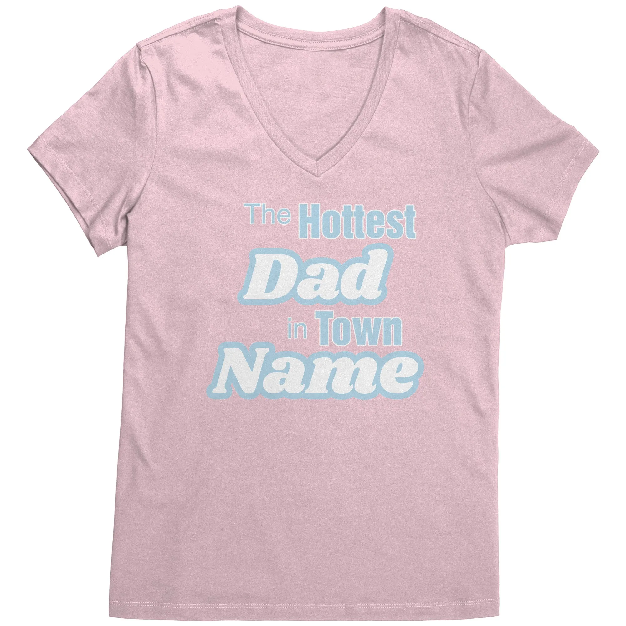 Personalized Tshirt, The Hottest Dad In Town Shirt Custom Dad Vneck With Names Personalized Gift For Dad Christmas Gifts Family Shirt Gift