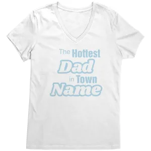 Personalized Tshirt, The Hottest Dad In Town Shirt Custom Dad Vneck With Names Personalized Gift For Dad Christmas Gifts Family Shirt Gift