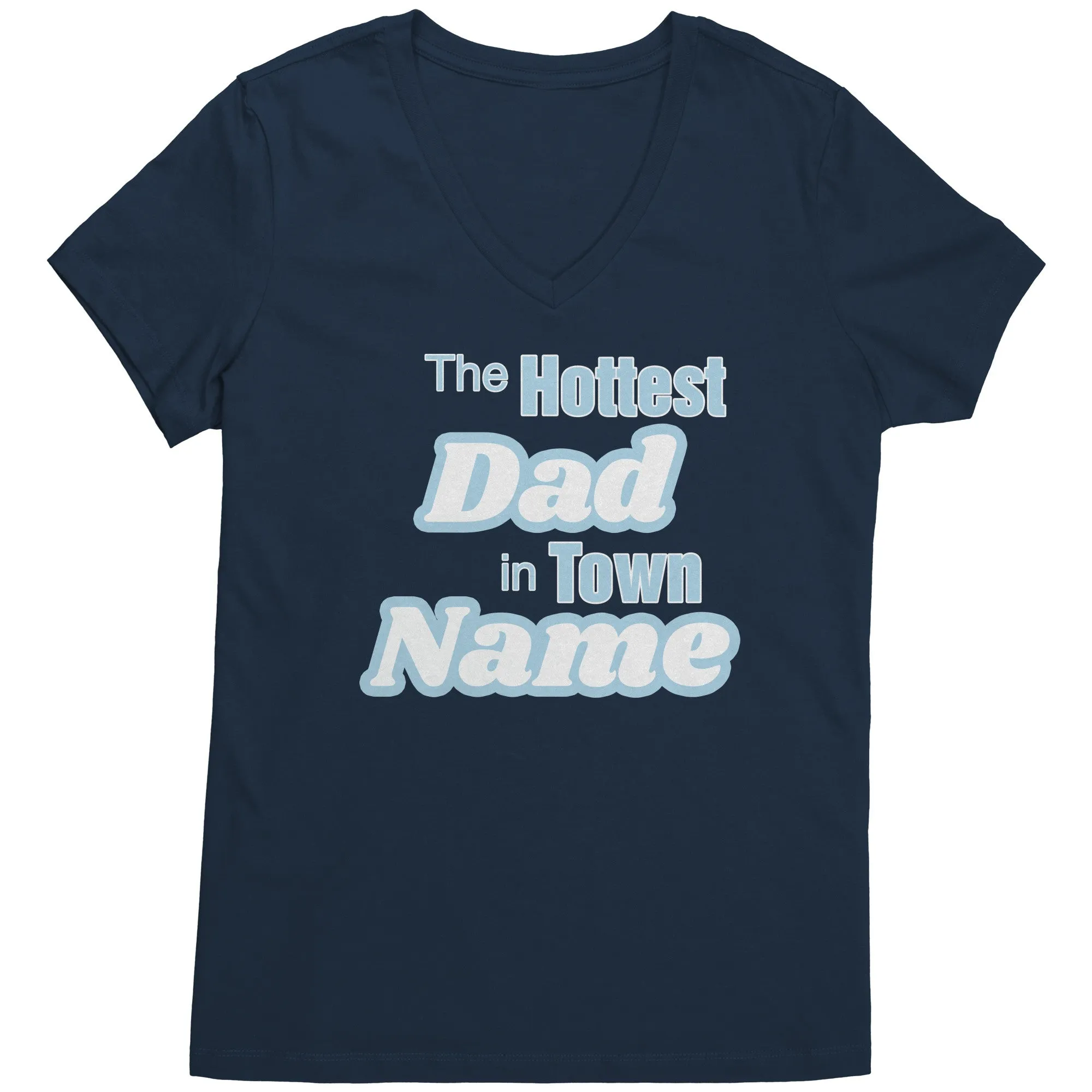 Personalized Tshirt, The Hottest Dad In Town Shirt Custom Dad Vneck With Names Personalized Gift For Dad Christmas Gifts Family Shirt Gift