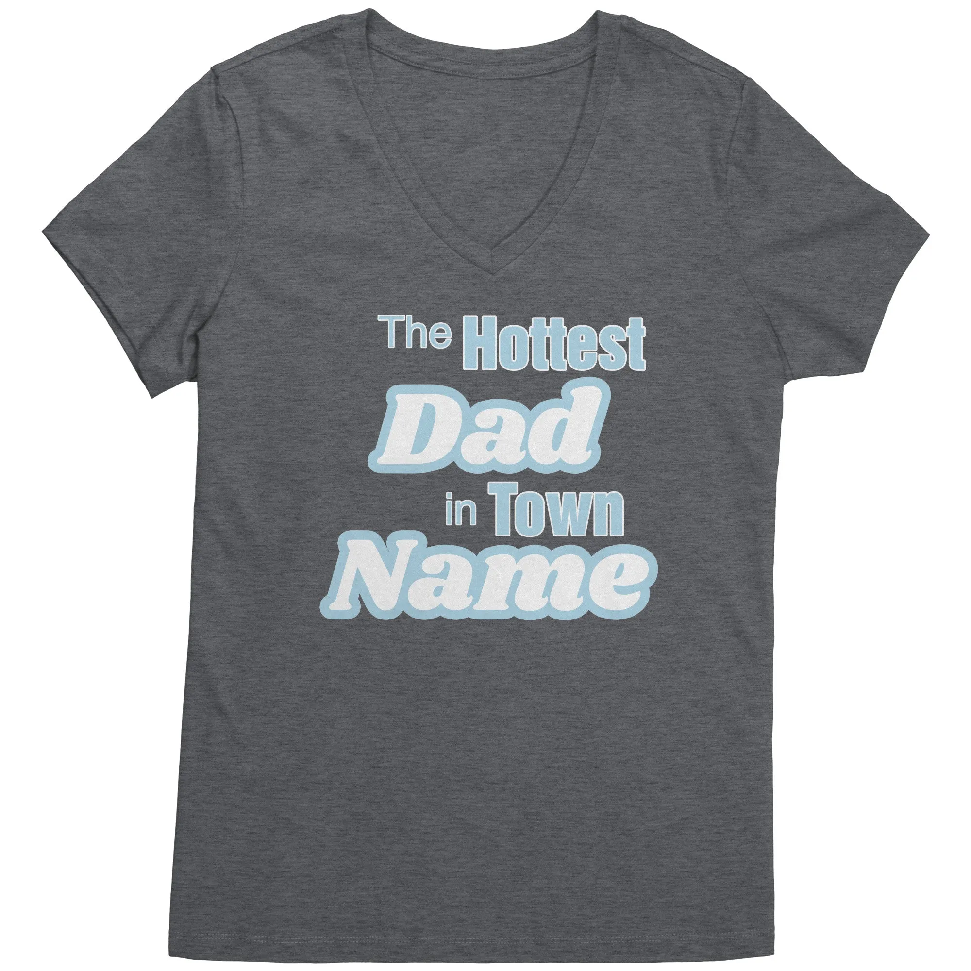 Personalized Tshirt, The Hottest Dad In Town Shirt Custom Dad Vneck With Names Personalized Gift For Dad Christmas Gifts Family Shirt Gift