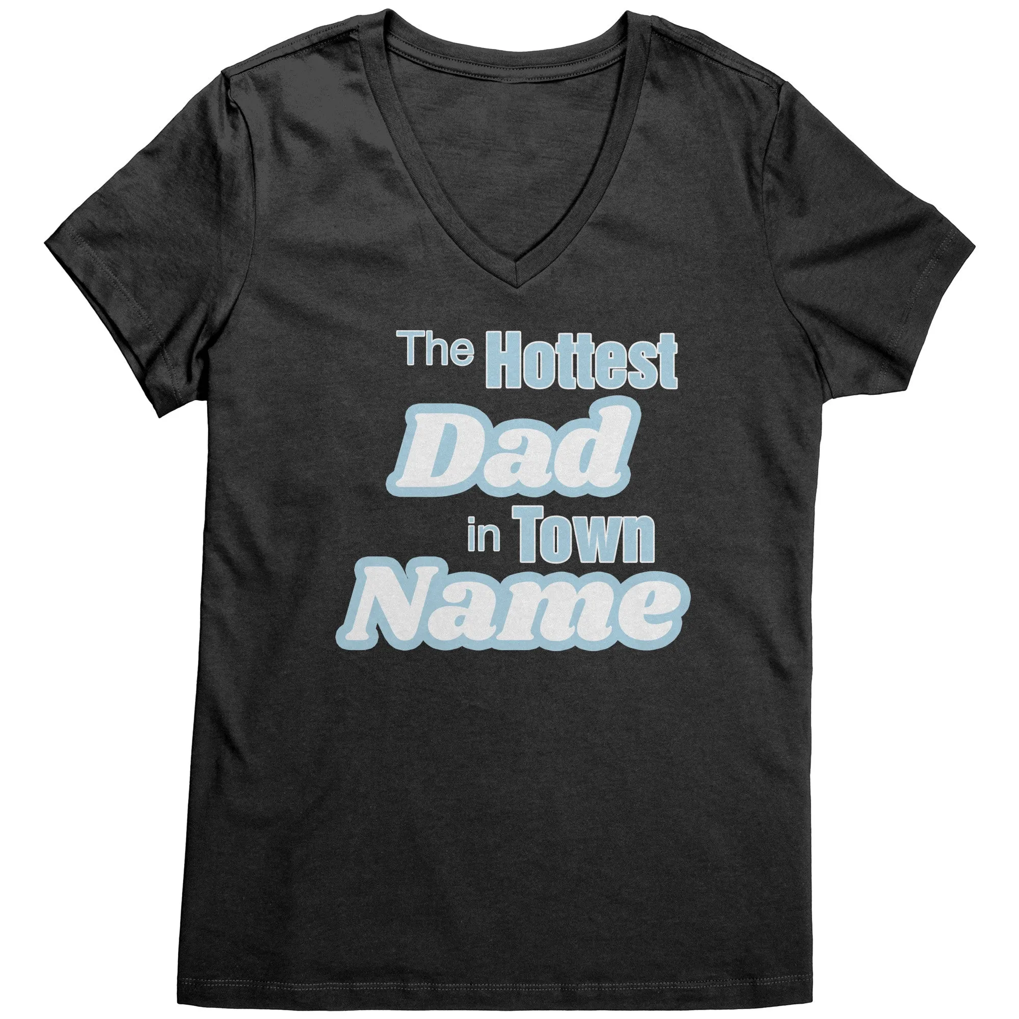 Personalized Tshirt, The Hottest Dad In Town Shirt Custom Dad Vneck With Names Personalized Gift For Dad Christmas Gifts Family Shirt Gift