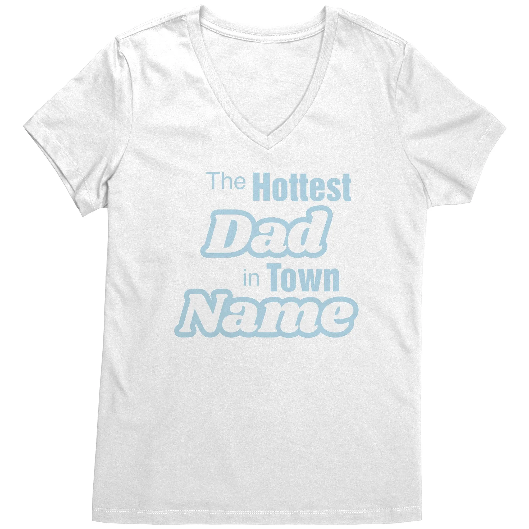 Personalized Tshirt, The Hottest Dad In Town Shirt Custom Dad Vneck With Names Personalized Gift For Dad Christmas Gifts Family Shirt Gift