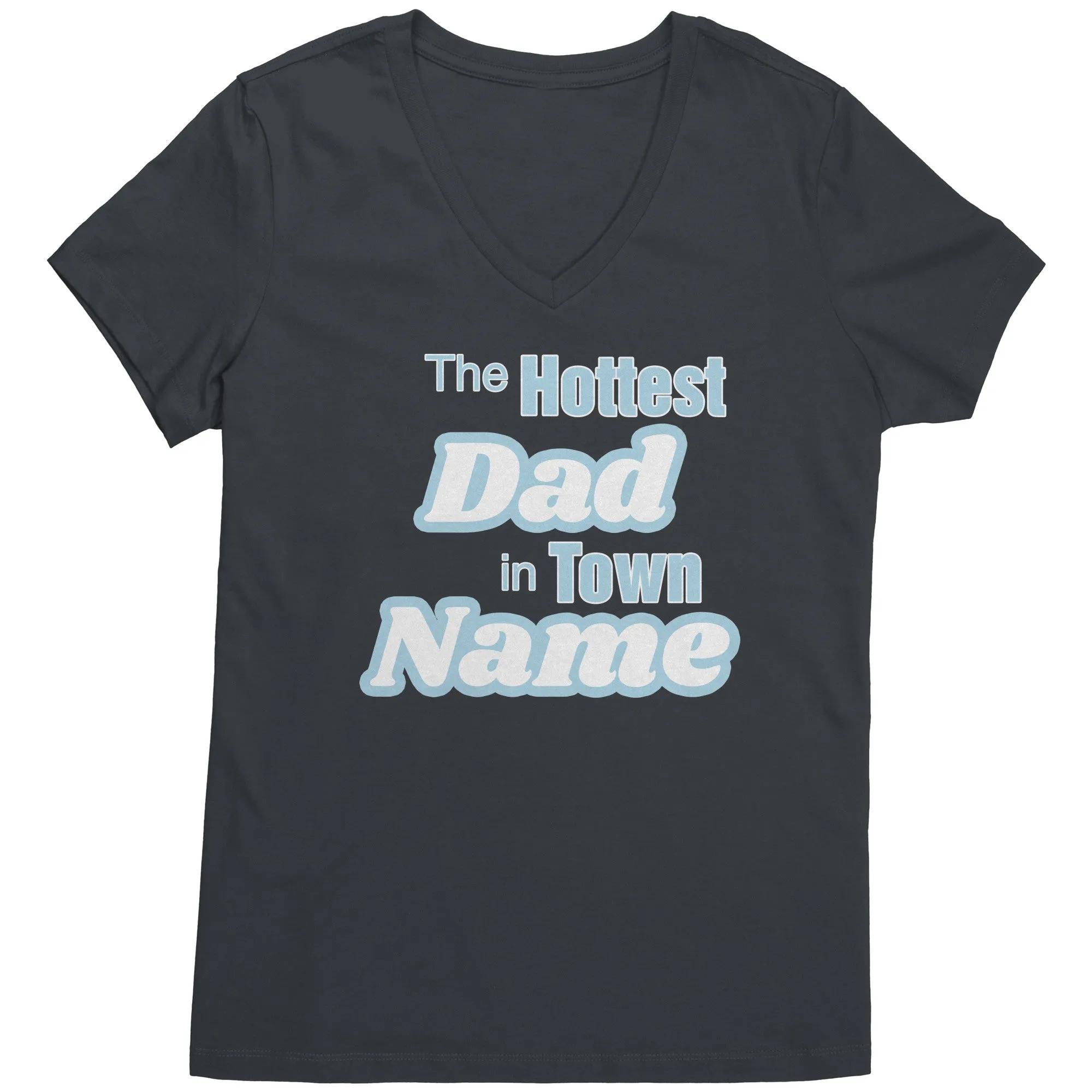 Personalized Tshirt, The Hottest Dad In Town Shirt Custom Dad Vneck With Names Personalized Gift For Dad Christmas Gifts Family Shirt Gift