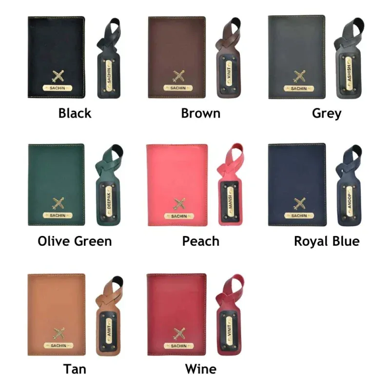 Personalized Unisex 2 Pcs Traveler Combo - TAN