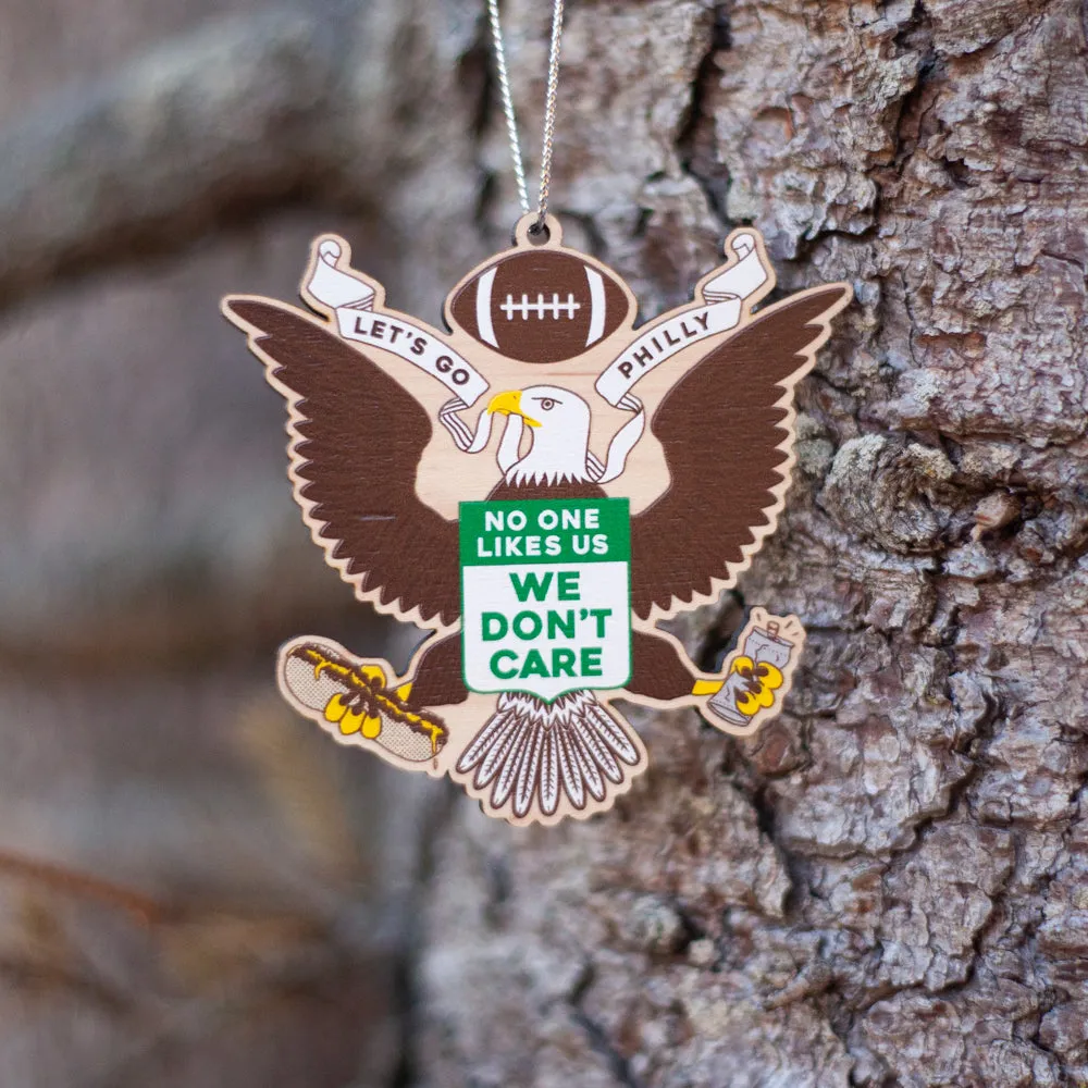 Philadelphia Christmas ornament, Eagles holiday ornament, Eagles football tree ornament, wooden philadelphia christmas ornament